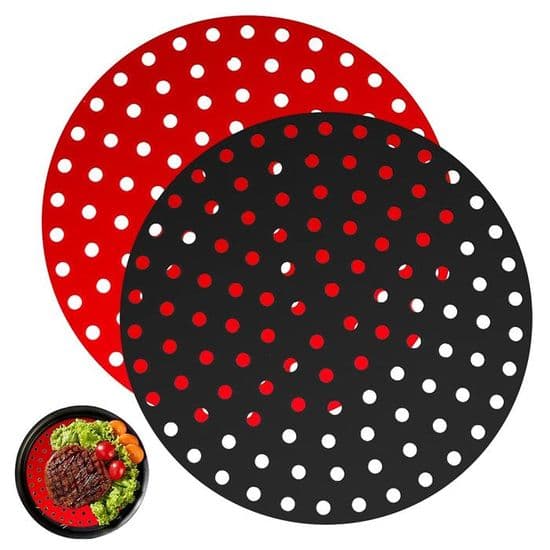 2-delad Air Fryer Matta - Non-Stick - 9 Tum - Optimal Ångcirkulation