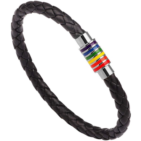 Pride Armband - Silver Rainbow - Magnetlås