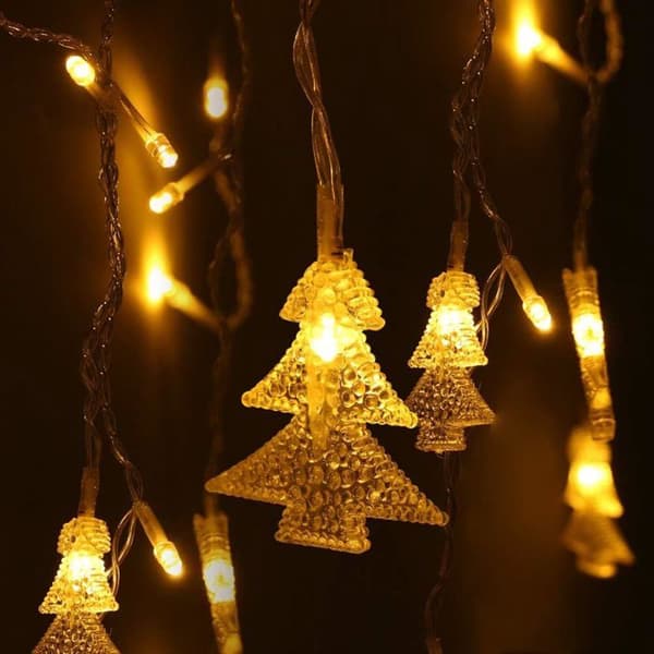 Ljusslinga, julbelysning, 96 LED ljusridå, varmvit