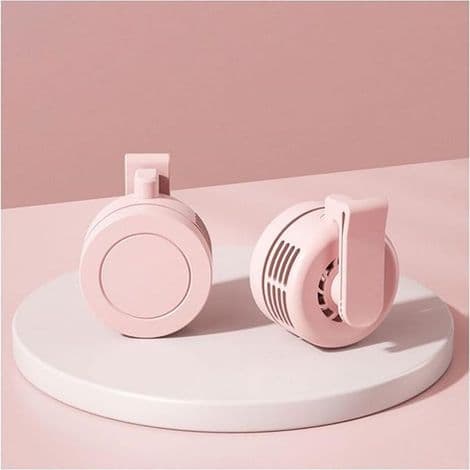 Mini clip-on blæser. Bærbar blæser. Mini bærbar bladløs blæser. 360° rotation (pink)