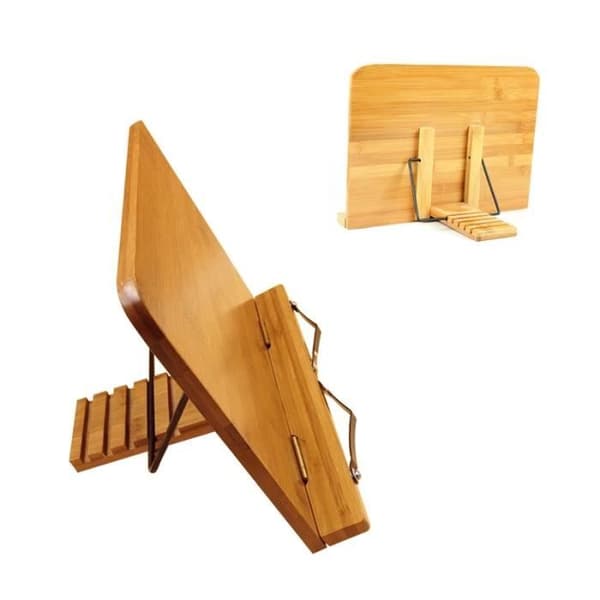 Lukuteline - 34x24cm - Bambu - Kokoontaitettava - 5 katselukulmaa
