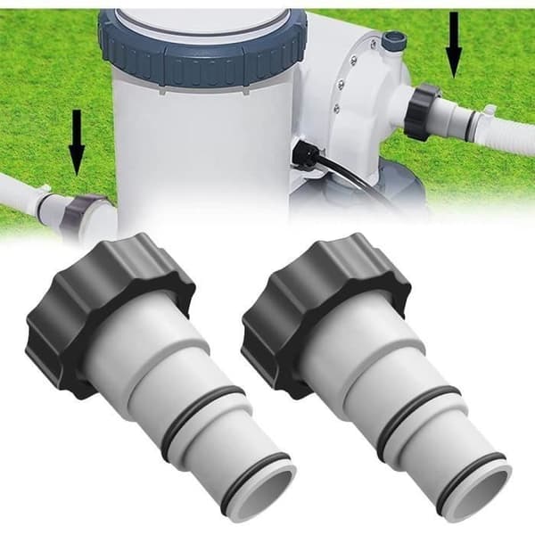 Slangeadapter, kraftig PVC-adapter, kompatibel med pumper, 2 stk.