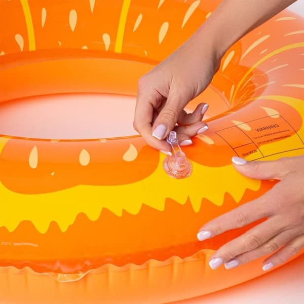 Orange oppustelig swimmingpool, 90 cm, til børn og voksne.