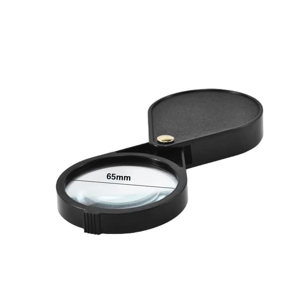 Pocket Magnifying Glass - 10x Magnification Black