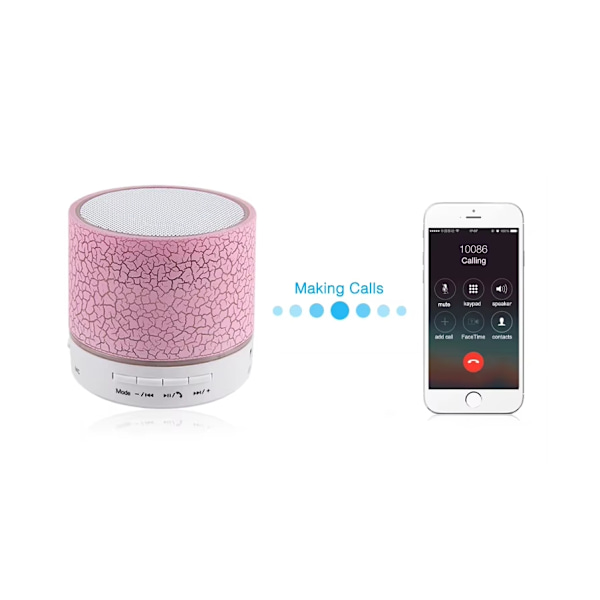 Speaker - Bluetooth with LED - Portable & Mini Size White