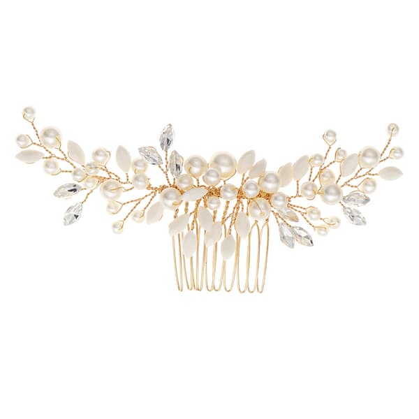 Gold-colored Hairpin with Rhinestones