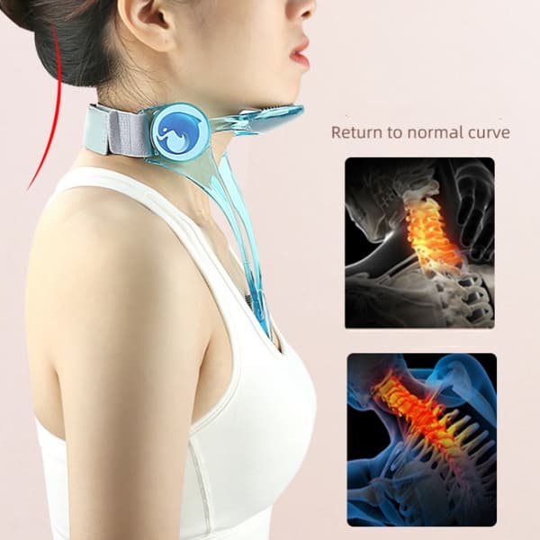 Adjustable Neck Support - Posture Correction and Support Transparent