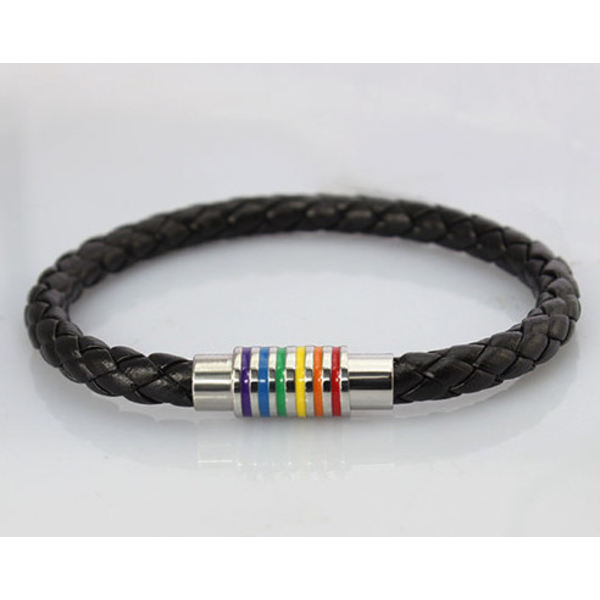 Pride Armband - Silver Rainbow - Magnetlås