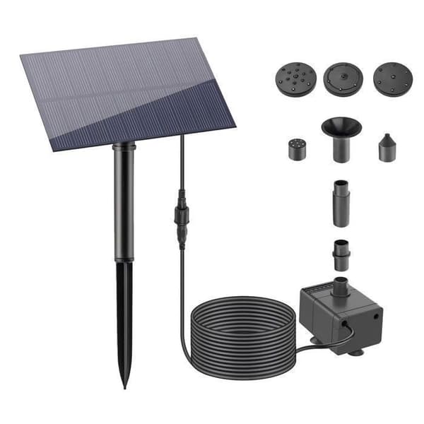 Solvattenpump för fontän, damm eller trädgård med 3m kabel