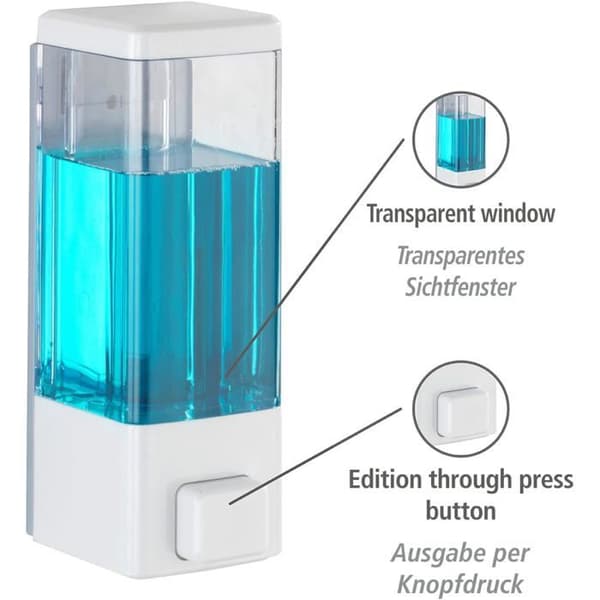 Hvid/Transparent Desinfektionsdispenser - 320 ml - Borefri Installation - Plastik