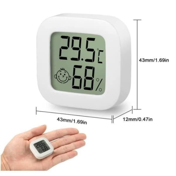 Inomhustermometer - Mini LCD - Hög precision - Fuktighetsmätare - Temperatur och luftfuktighet