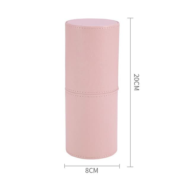 PU Læder Make-up Børsteholder Organizer Pink