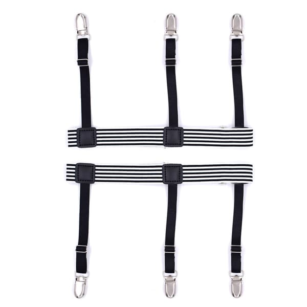 Skjorteholder Nylon 1 par Sort/Hvid