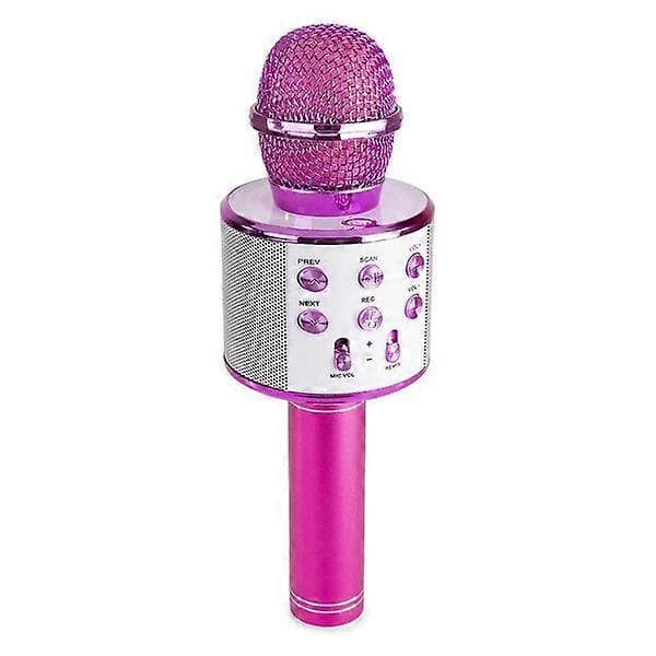 Rosaguld Bluetooth Karaoke mikrofon med stemmemodulation og ekkoeffekt