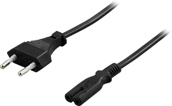 Maadoittamaton laitekaapeli suora CEE 7/16 suora IEC C7 1m