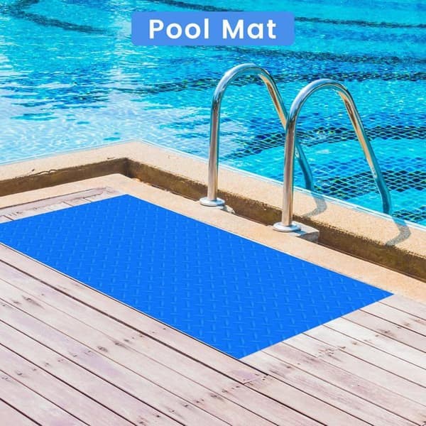 Skridsikker poolmåtte, 90x23cm poolstigemåtte, rektangulær poolgulvmåtte, poolstigemåtte til nedgravede pools