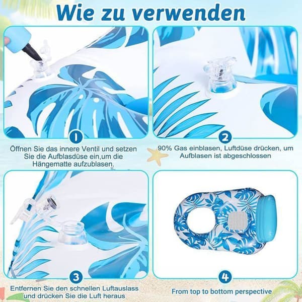 Oppustelig Pool Float til Voksne, Oppustelig Poolmadras, 160x140cm, Oppustelige Floats og Madrasser, Stor Oppustelig Float