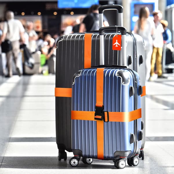 Bagagestrop med adresselabel Orange 1,8 m