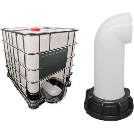 st Vattentankmunstycksventil, Vattentankventil, 60 mm IBC Vattentankadapter, för död IBC-tank (vit)