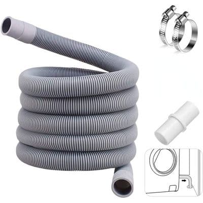 3m oppvaskmaskinslangeforlenger - Universal - 2,3 cm indre diameter - Hvit adapter inkludert