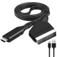 SCART til HDMI 1080p-adapter med kabel – 2 porter, 5V/1A strømforsyning