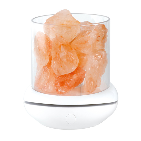 Saltstenslampe USB Aromaterapi Hvid/Orange