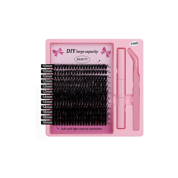 False Eyelash Set (240 Clusters) - Natural Look, Reusable, DIY Application Model 2