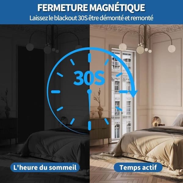 Magnetisk blendingsgardin 400x145 cm - Borefri installasjon - Termisk isolasjon - Solbeskyttelse
