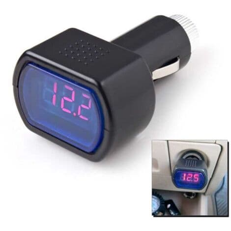 Voltmeter Batteritester til biler, lastbiler og campingvogne (12V, 24V, cigarettænder)