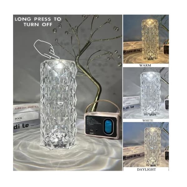 LED bordlampe - Moderne - Dimbar - Krystall - USB oppladbar - 5W