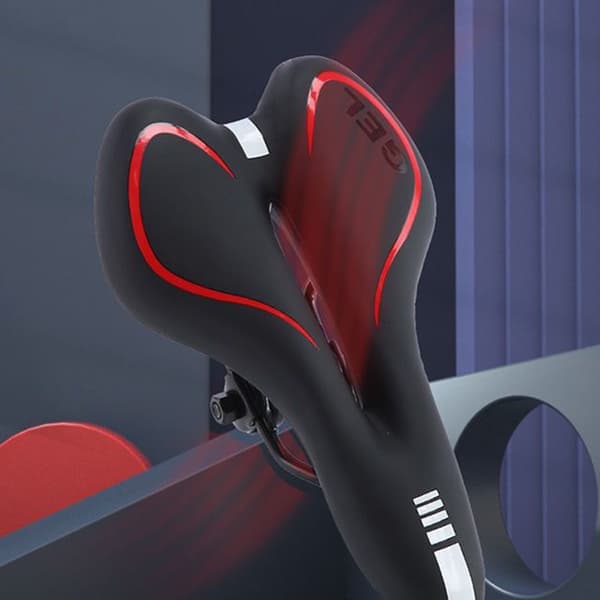 Silikoninen pyörän satula Musta+Punainen Black+Red