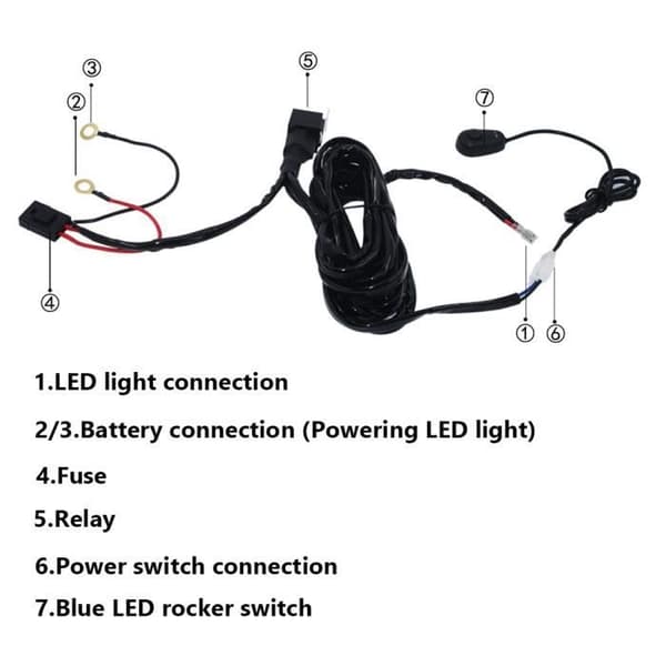Lanqi 180W bilstrømbryter og ledningsnettsett for LED-lysstang (#1)