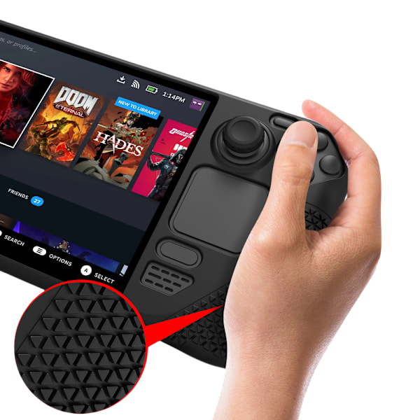 Silikonisuoja Steam Deck OLED Black -konsolille
