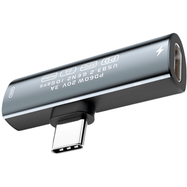 USB-C–USB-C-adapter – 60 W pikalataus ja 10 Gbps tiedonsiirto