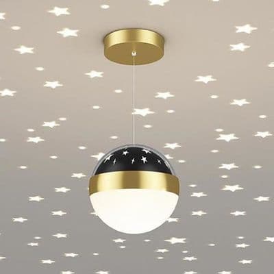 Hængende fe-stjerne - 12 cm - Metal - LED - Til børneværelse