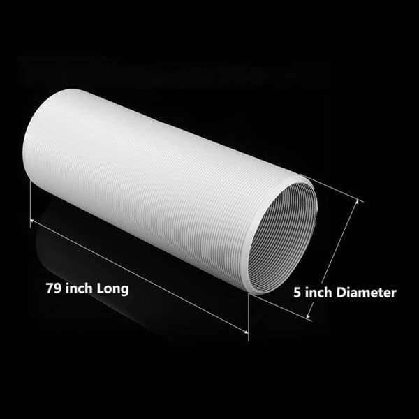 2m PVC Flexibel Avluftsslang för Bärbar Luftkonditionering, Moturs Installationsriktning (Ø13CM)