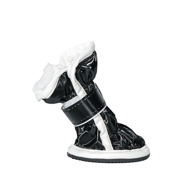 Waterproof Snow Boots for Small to Medium Dogs - 4-pack, Black, PU Leather S