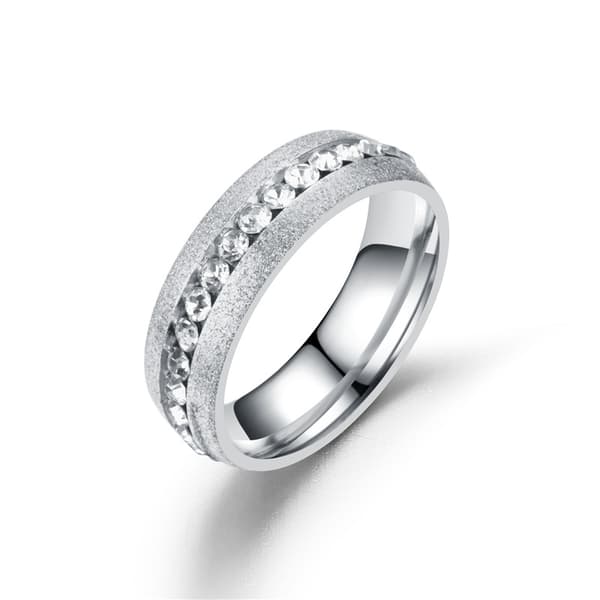 Elegant ring i titanstål, silver, 17,4 mm
