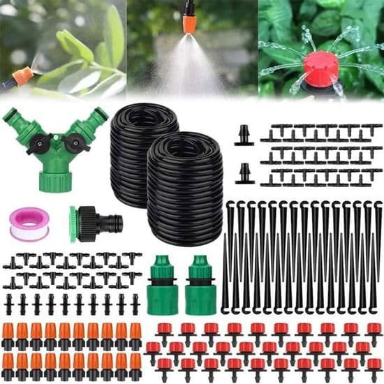149 Bevattningssystem - Automatiskt Kit - 30m - Droppbevattning - Svart