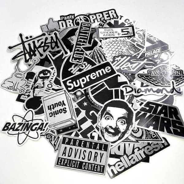 50 stk. vandtætte metalstickers til bærbar computer og mode