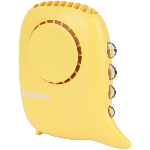 Bærbar USB Genopladelig Halsventilator med 3 Hastigheder - Gul - Mini Personlig Ventilator