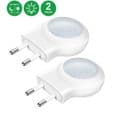 0,7W Mini LED nattlys med lyssensorplugg, automatisk sensor, for barne- og babyrom, hvit, 2 stk LBQ23