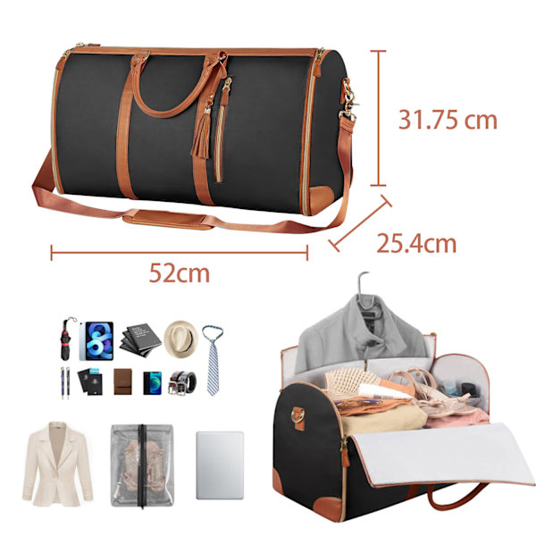 Foldable Suit Garment Bag Brown White