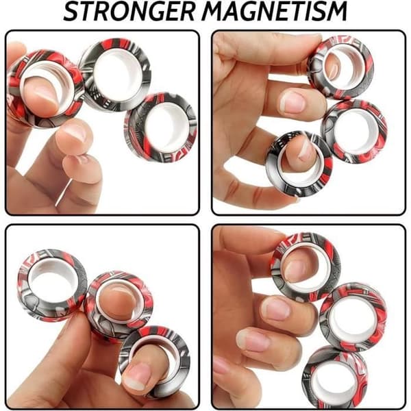 Fidgetlegetøj - Uspecificeret - Sæt med 3 - Magnetiske ringe - Trefarvet camouflage - Anti-stress