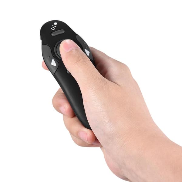 Fjernkontroll for presentasjoner med innebygd laserpeker
