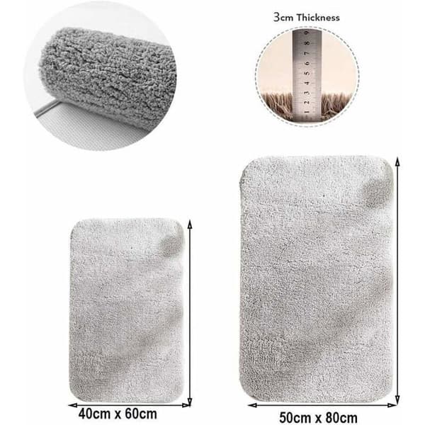 Ekstra Tyk Bademåtte - Skridsikker - Mikrofiber - 50 x 80 cm