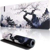 Gamingmusematte, 800 x 300 mm XXL stor gamingmusematte, sklisikker, vanntett, sydde kanter, for gamere, datamaskin, PC