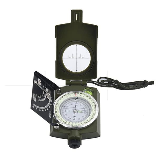 Professionell militärkompass, IP65 vattentät metallkompass, fluorescerande siktkompass, utrustad med klinometer
