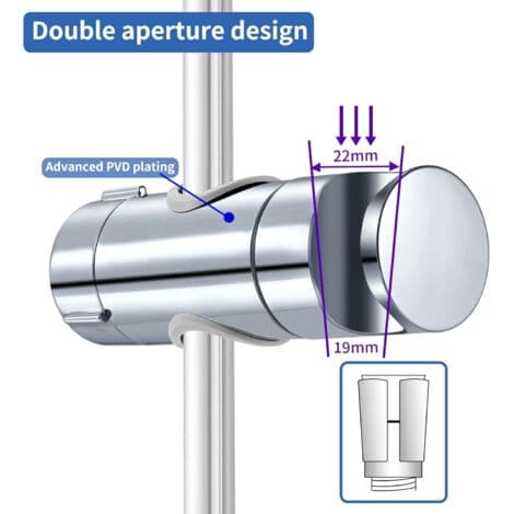 Justerbar håndholdt dusjholder, dusjhodeholder, 19–25 MM justerbar diameter, krom ABS dusjhodeholder (sølv)