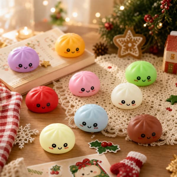 Adventskalender 2026, 24 överraskande dumplingkalender, Squishies-leksaker, stressavlastande leksaker
